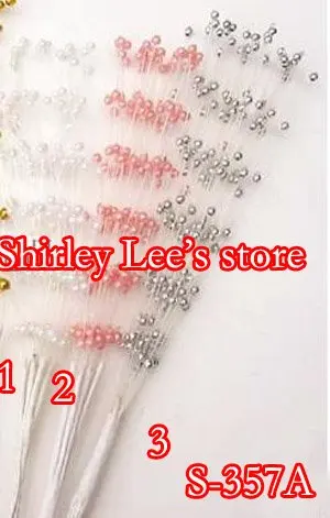 Wholesale--144 BUNCHES=1440 stems X 2mm Pearl Spray On Wire Stem,Wedding ,SCRAPBOOKING MIX 3 COLORS    * FREE SHIPPING BY EMS*