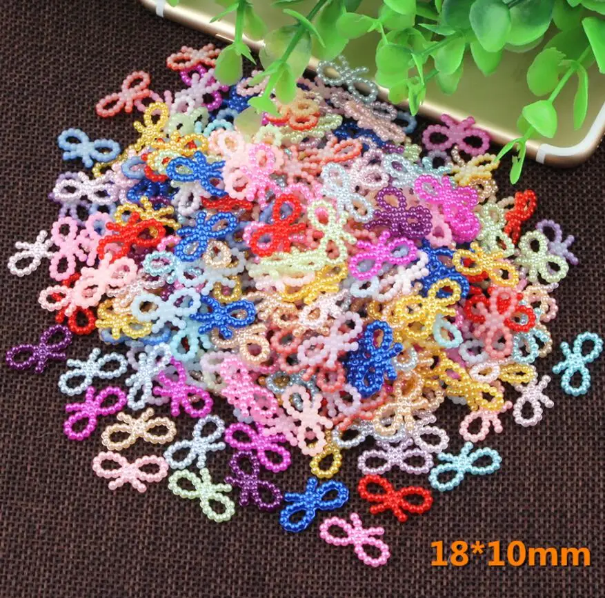 1000pcs 18*10mm ABS Hollow Butterfly Multicolored Pearl Bead For Sewing UV Epoxy Filler Resin Jewelry Making Craft Nail art