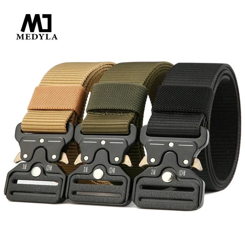 

MEDYLA tactical belt male black training multi-function army fan outdoor camouflage canvas nylon belt