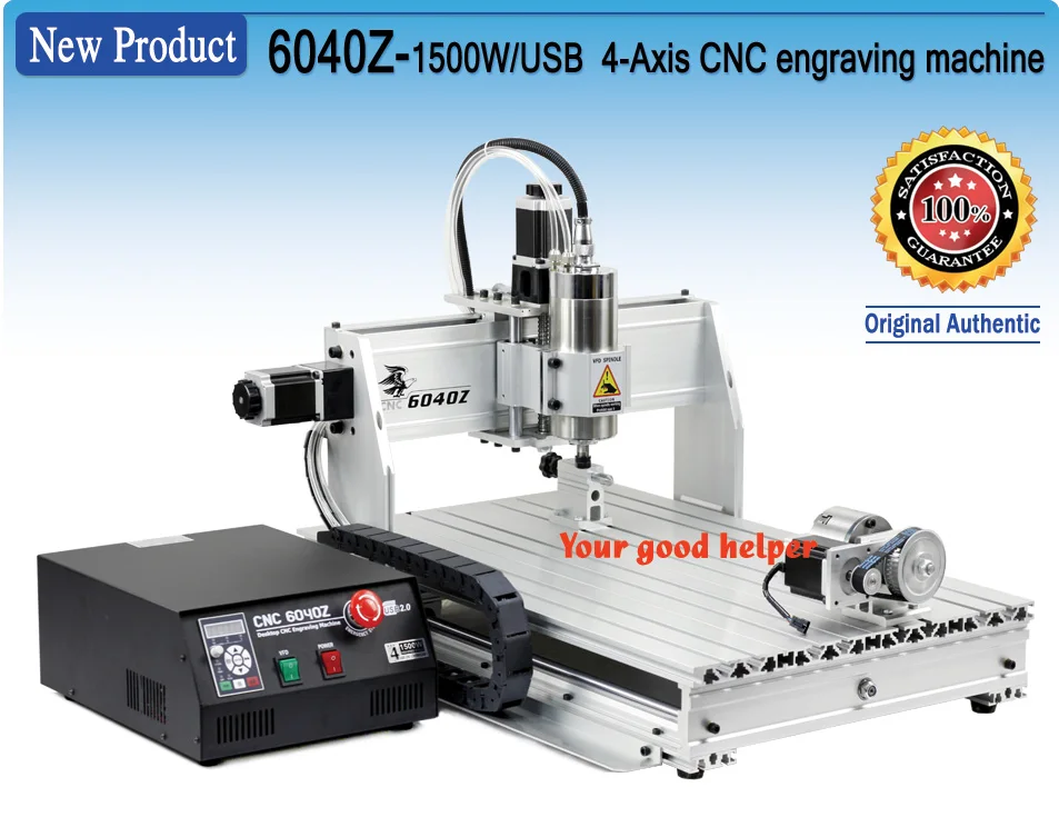 From USA ship New type 4 Axis 6040Z 1500W 1.5KW USB Mach3 CNC Router Engraver Engraving Milling Cutting machine 110V/220V