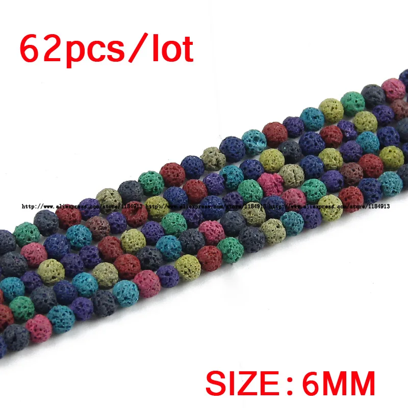 Colourful Lava Natural Stone Volcanic Rock 6/8/10/12MM Round Spacer Charms Loose Beads For Jewelry Bracelets Necklace Making DIY