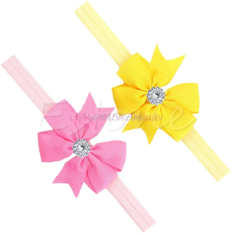 10Pcs Newborn Baby Girl Ribbon Bows Headband Infant Toddler Headwear Bows Elastic Hairbands Girls Kids Hair Accessories