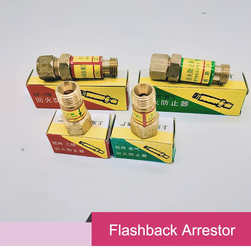 1pair Oxygen Acetylene Flashback Arrestor Check Valve Flame Buster For Pressure Reducer Regulator welding cutting torch