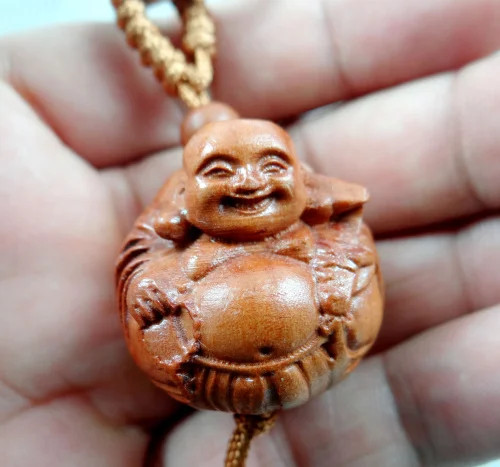 Natural mahogany three-dimensional engraving pig keychain Buddha key ring jewelry gift for men and women 1pc