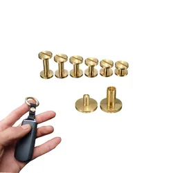 5/10/ 20 Pcs 4-15mm*10mm Plane Pure Copper Luggage Leather Metal Craft Solid Screw Nail Rivet Belt/Strap Rivets Accessories DIY