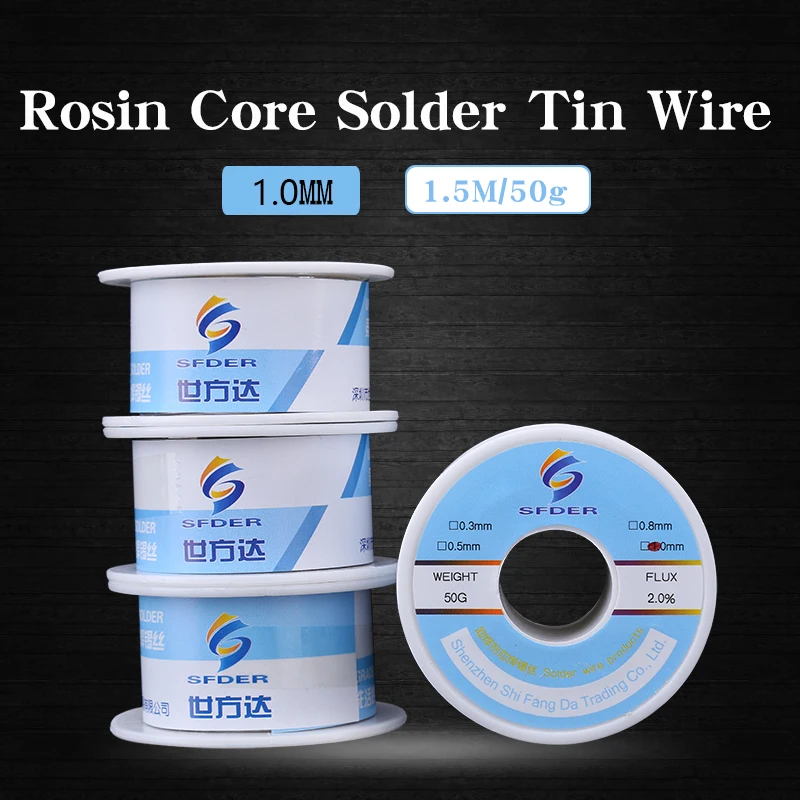 50g Rosin Core Solder Wire 0.3mm 0.5mm 0.8mm 1.0mm Soldering Tin Wire Roll BGA Welding Rework Tools