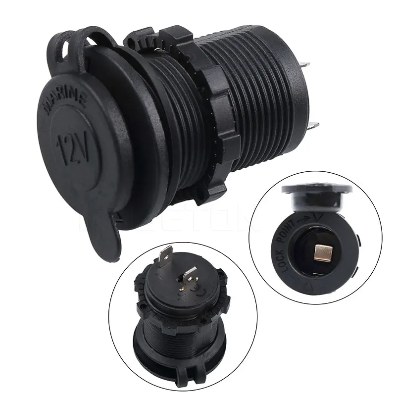 Car Cigarette Lighter Power Socket Plug Waterproof 12V 120W Motorcycle Car Boat Tractor Accessory