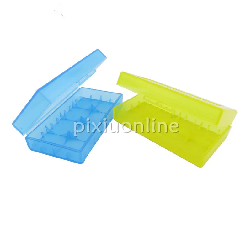 1pc J088 Yellow Plastic Contain two #18650 Battery Storage Box Transparent PP Material Free Shipping Europe