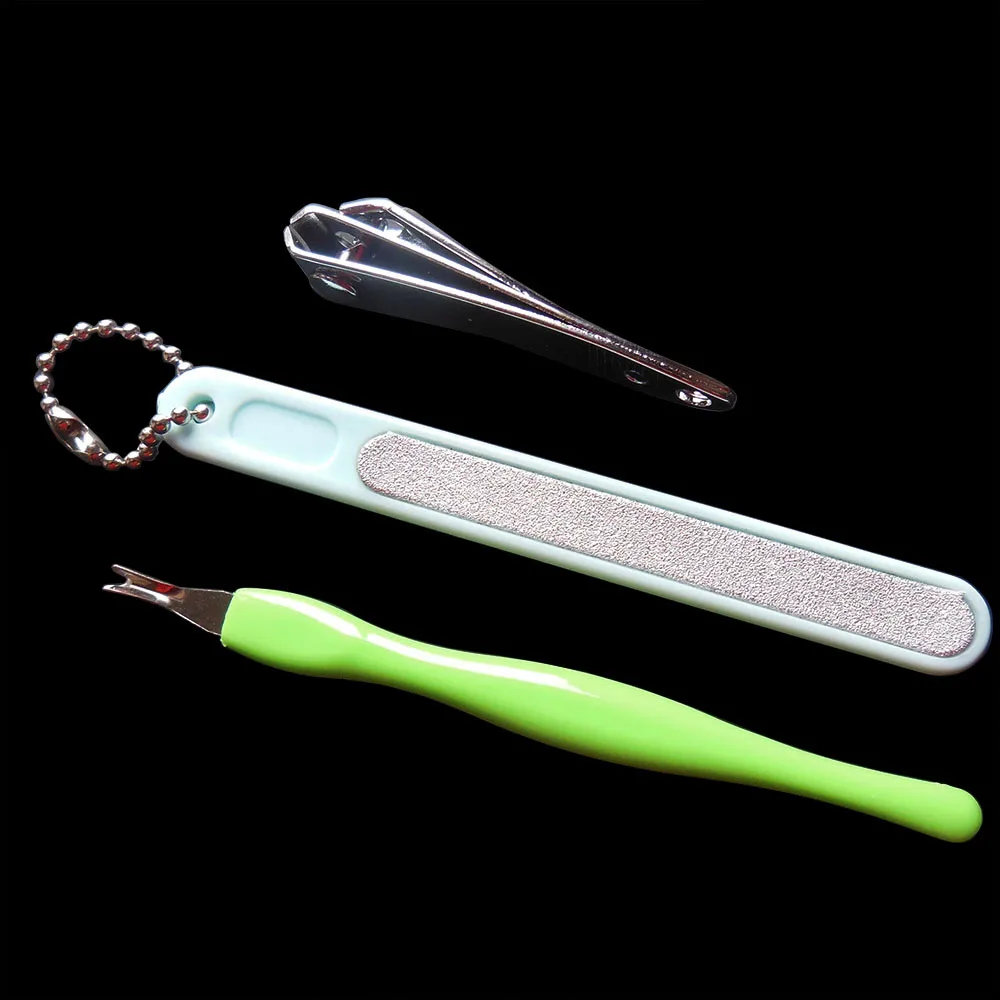 3 pcs/set manicure tool nail beauty file nail file  dead skin fork  Nail clipper