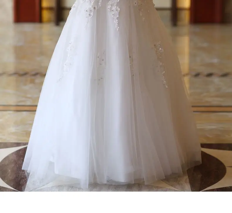 ANGELSBRIDEP Vestidos De Novia Áo Cưới 2021 Sweetheart Càn Quét Tàu Ren Táo Áo Váy Cưới Đồ Bầu Csutom Làm