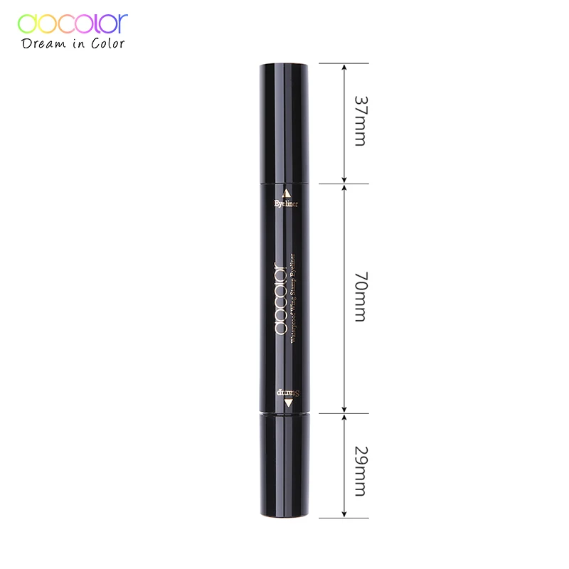 Docolor Black Liquid Eyeliner Stamp Marker Pencil Waterproof Stamp Double-ended Eye Liner Pen Cosmetic Eyeliner