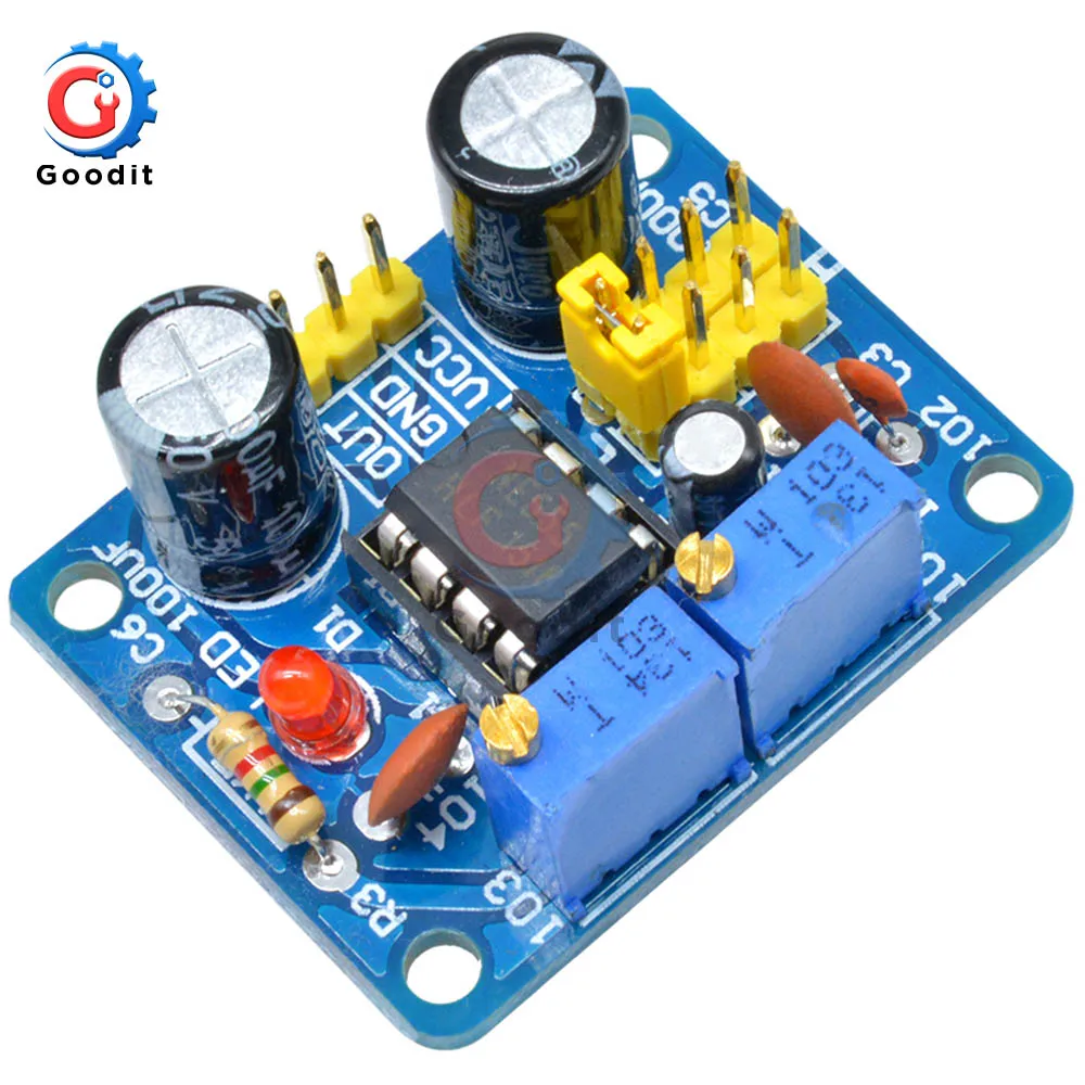 NE555 Pulse Frequency Duty Cycle Square Wave Rectangular Wave Signal Generator Adjustable 555 Board NE555P Module