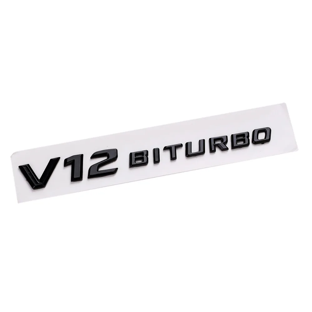 Yawlooc-3D ABS 자동차 스티커 V12 V8 BITURBO 로고 엠블럼 배지, 후면 자동차-벤츠 AMG BMW VW 마즈다 쉐보레용 스타일링 스티커