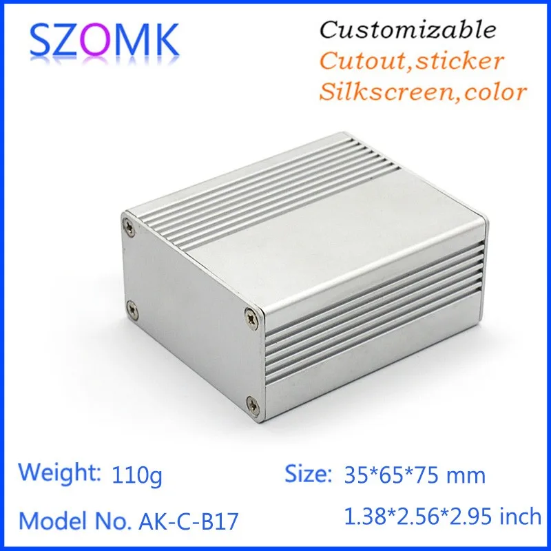 1Piece 35*65*75mm anodizing electronic aluminum case extrusion enclosure switch box aluminum housing diy distribution box