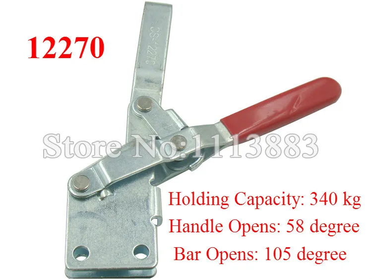 2PCS Holding Capacity 340KG 750LBS Vertical Toggle Clamp 12270 U Bar Straight Base Straight Handle