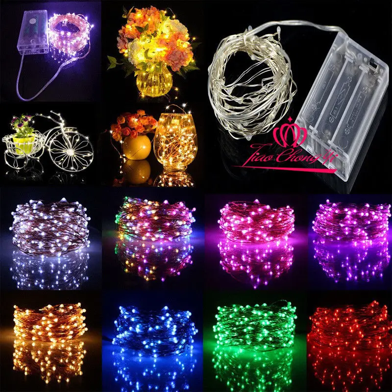 

5M 10M LED Bendable Silver Wire Fairy String Lights Tree Branch Twigs 1A power