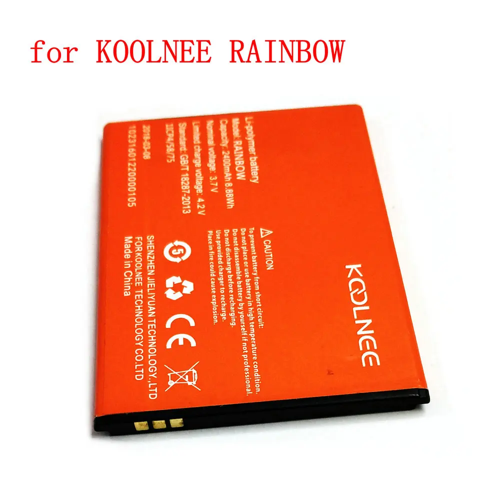 Original 2400mAh Battery For Koolnee Rainbow MTK6580A 5.0 Inch Mobile Phone