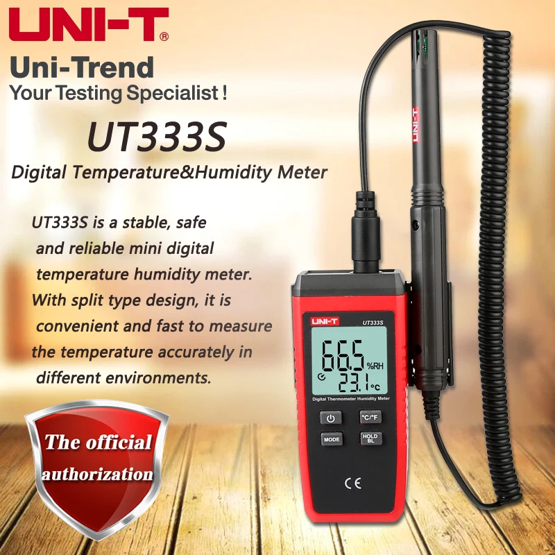 UNI-T UT333S Digital Temperature & Humidity Meter; Home / Industrial Handheld Thermometer / Hygrometer, LCD Backlight