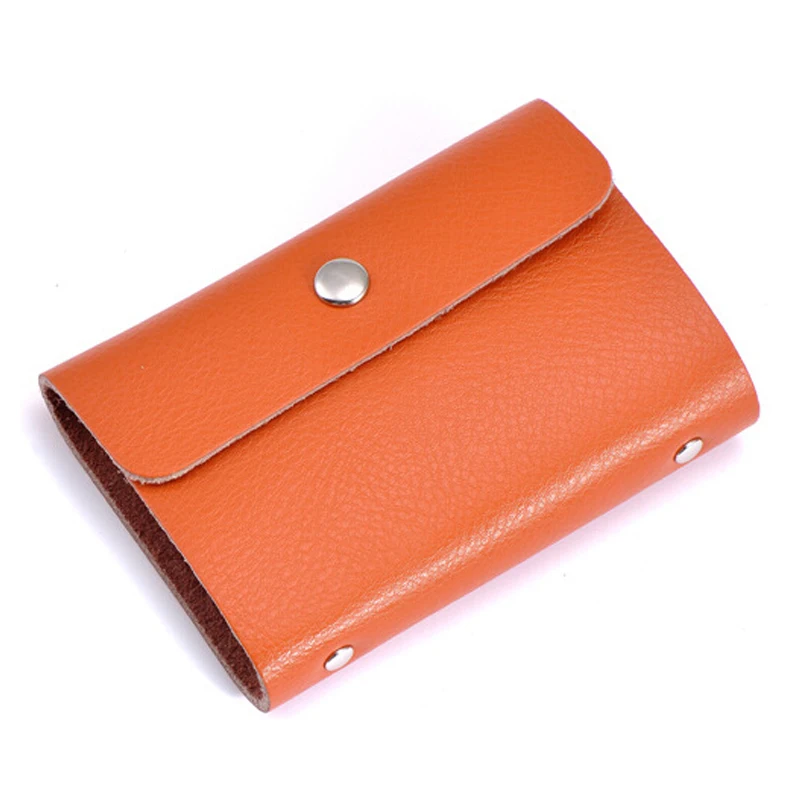 Fashion Unisex Genuine Leather Bank Credit Card Holder Men Cowhide Business Card Case ID Wallet For Women 11 Colors