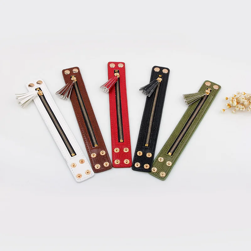 JANEYACY New fringed buttons Bracelets & bracelets Zipper Leather bracelets ladies fashion handmade ladies  bracelet jewelry