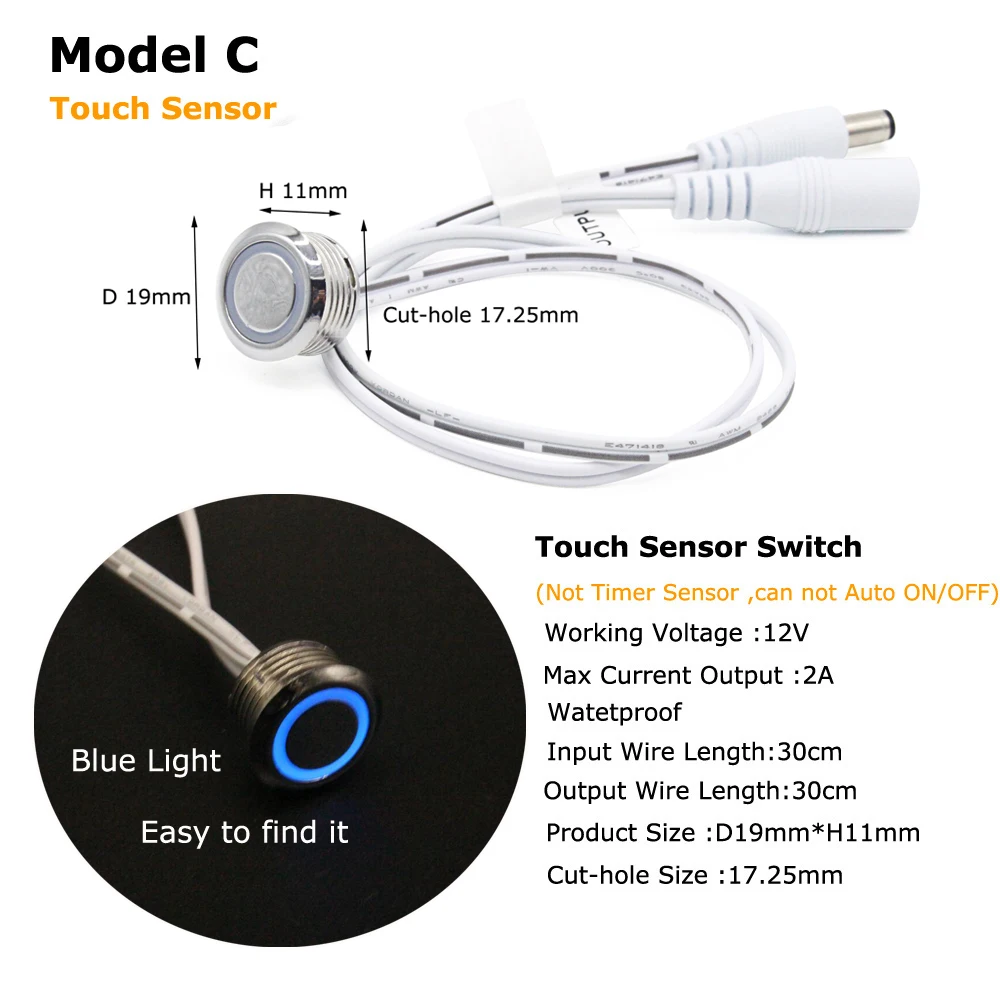 Motion Sensor 12V PIR Sensor 12 Volt 24V Touch Sensor DC Connector Light Movement Detector ON OFF Switch Light Timer Infrared