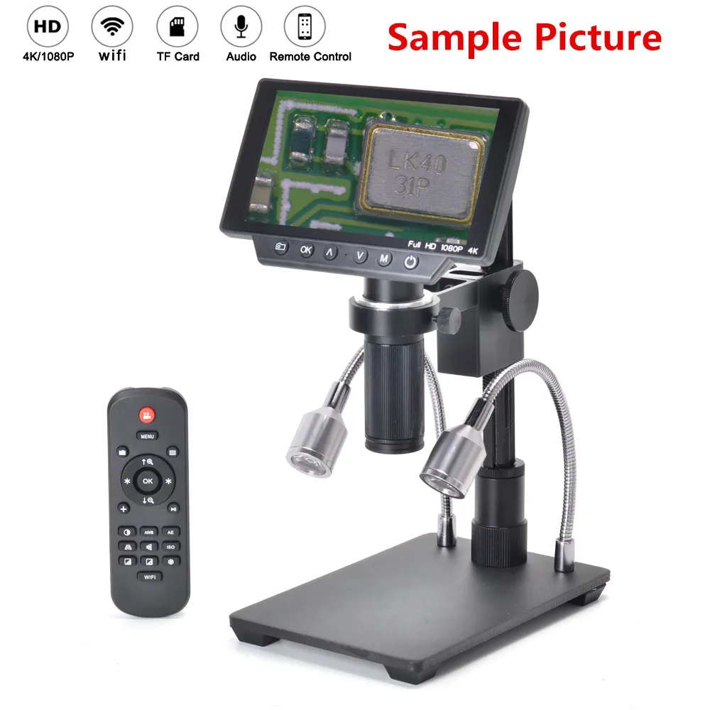 HAYEAR Portable Aluminum Alloy Arm USB Microscope Stand Holder Bracket Mini Foothold Table Frame For Microscope Repair Soldering