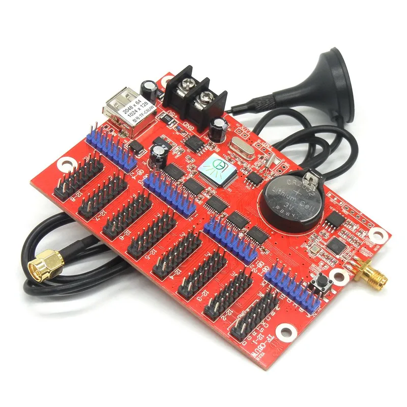 TF-C6UW Wireless WIFI LED Control Card 2048*64 Pixels USB Port Single/Dual/Full Color Screen Sign Module Drive Board