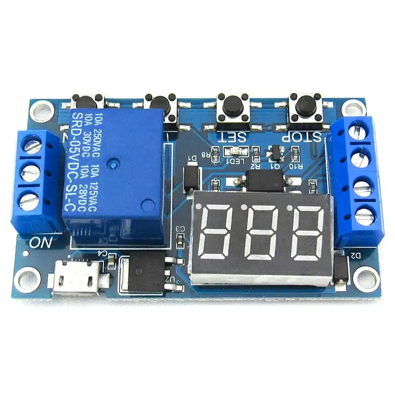 5V  Micro USB Digital LED Trigger Automation Delay Cycle Timer Control Switch Relay Module Display