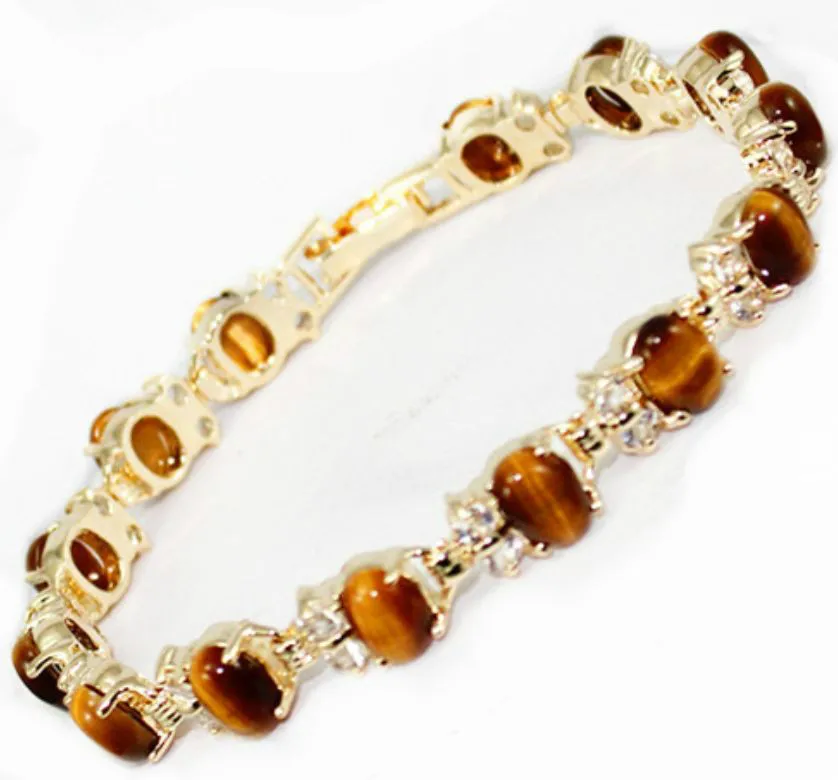 Natural 6*8mm  tiger eye stone Charm lady's jewelry bracelet 7.5