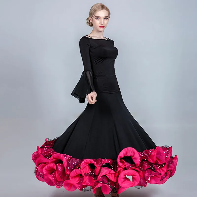 women dance skirts dance clothes long standard skirt for dancing flamenco skirt dance top ballroom dance wear waltz costumes