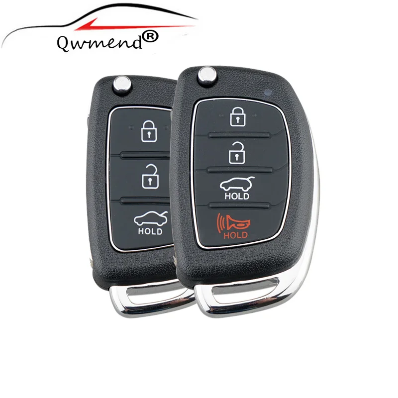 Funda de llave remota Fob, carcasa plegable de 3 botones para llave de coche Mistra Hyundai HB20 SANTA FE IX35 IX45 Accent I40 Solaris