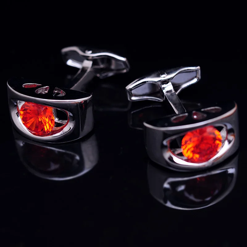 KFLK Jewelry shirt Fashion cufflink for mens Brand Orange Red Cuff link Luxury Wedding Button male High Quality guests