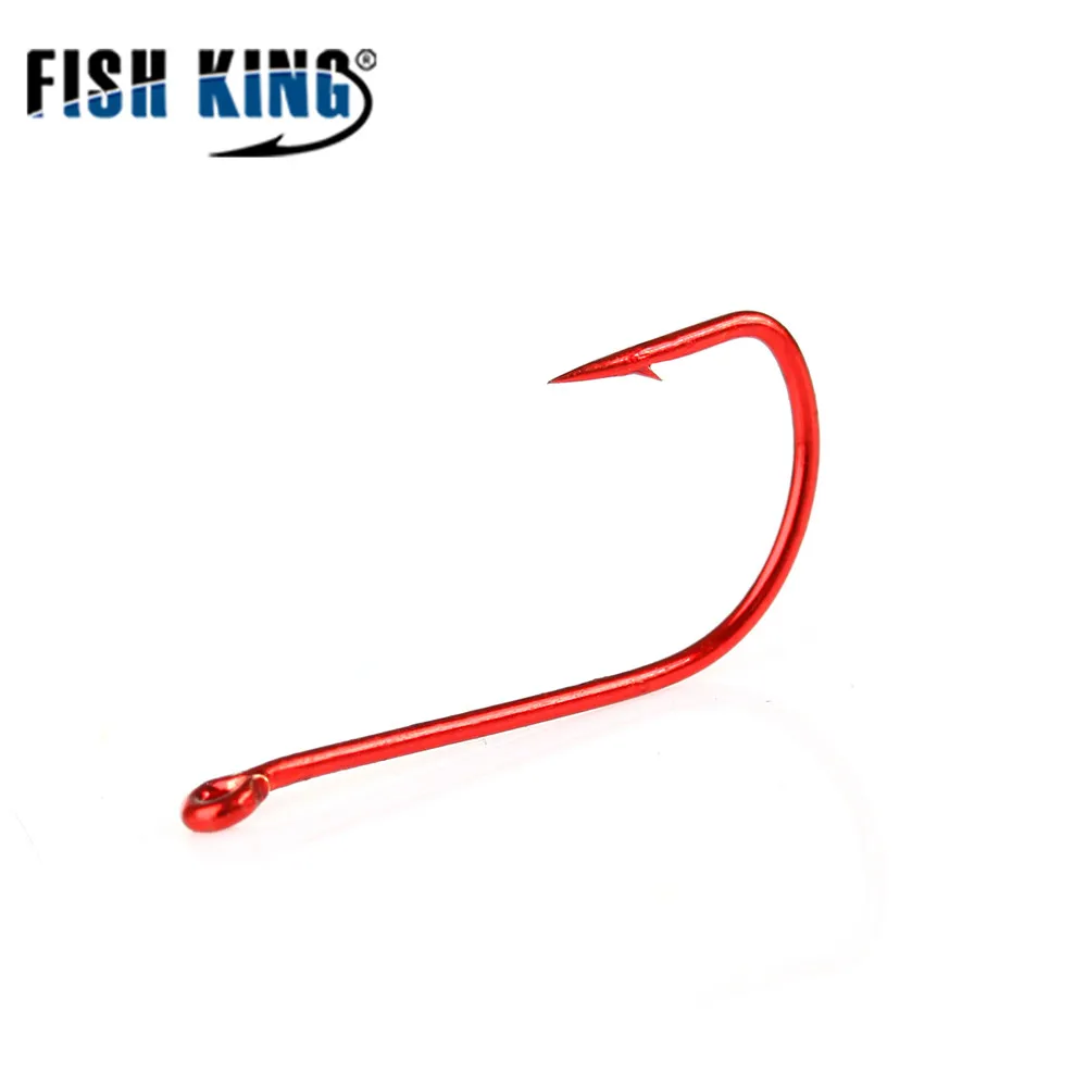 FISH KING 30PCS SODE Fishing Hook High Carbon Steel Barbed Fishhook Bent Baitholder AD Sharp Ringed Carp Hook Fishing Tackle