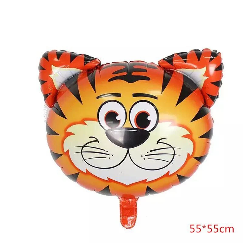1pcs New Style Large Monkey Tiger Zebra Deer Cow Head Helium Foil Balloons Birthday Party Animal Air Balloons Animal Theme Party