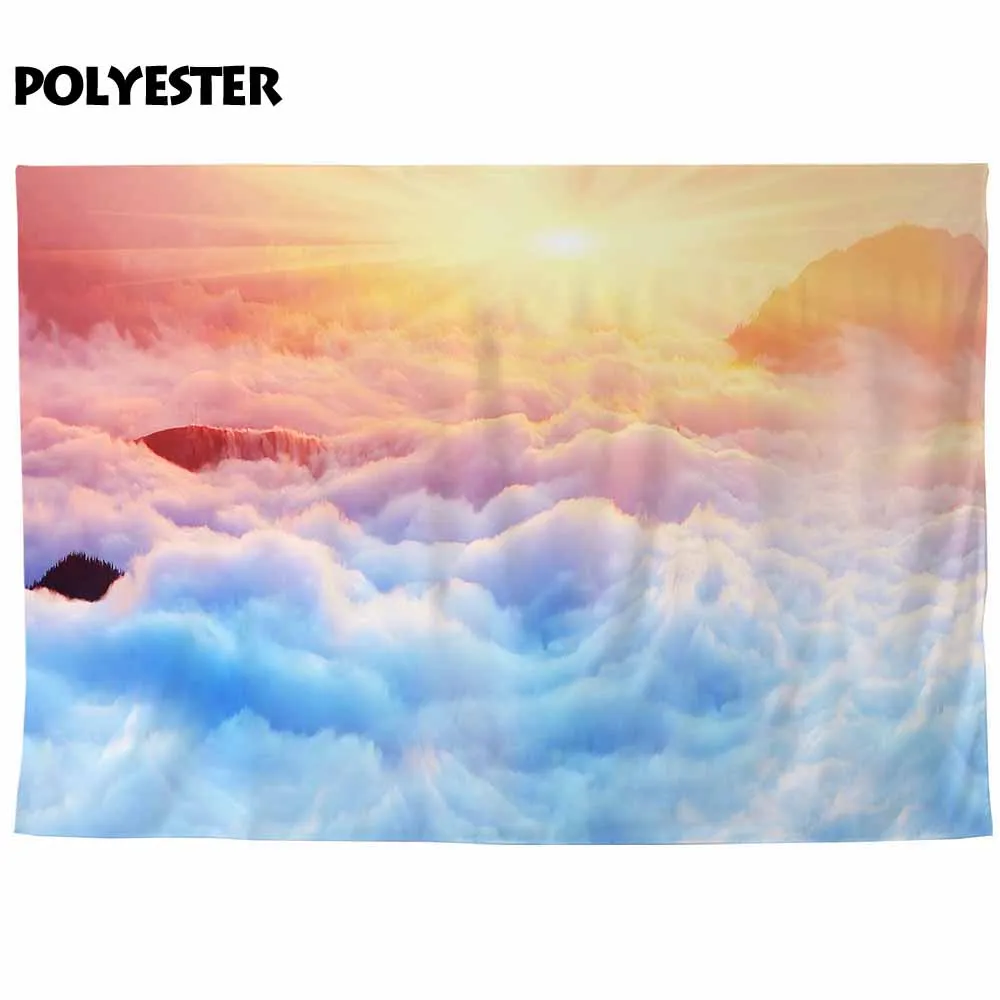 Allenjoy – arrière-plan de photographie professionnelle, magnifique aube au-dessus de la mer, brouillard, dessus de montagne, magnifique arrière-plan pour séance photo