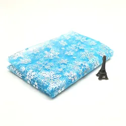 1m/lot Width 150cm Princess Dress Glitter Fabric Blue Snowflake Organza Fabric Sewing DIY Skirt Handmade Material Decor