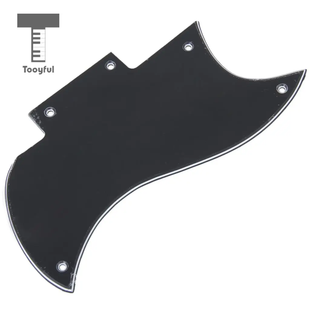 Tooyful High Quality 3 Ply ABS Pickguard Scratch Plate Anti-scratch Accessory for SG Electric Acoustic Guitars Black Wholesale