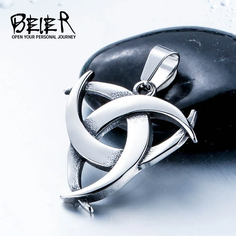 Beier 316L Stainless Steel Viking Pendant Necklace Norse Jewelry Knot Rune Men Pendant LLBP8-214P