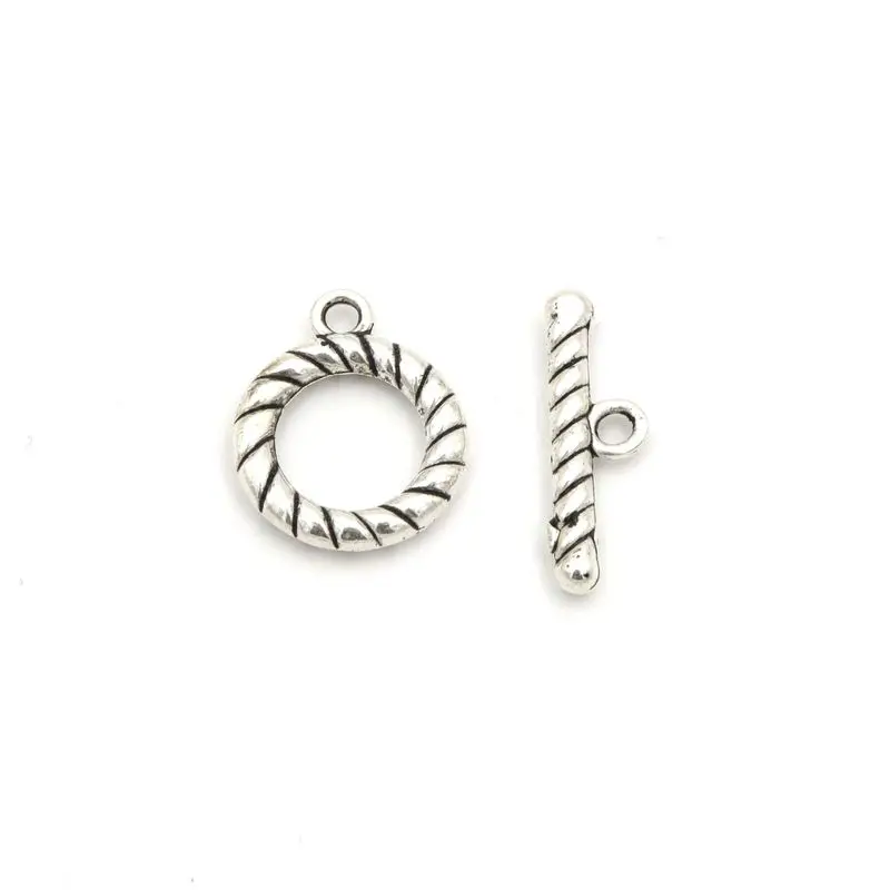 10 Sets Gold-Platte Silber Farbe Herz Blume Verschluss Armband Toggle Verschluss Für Schmuck Machen Diy Zubehör Großhandel Groß – Detail 2