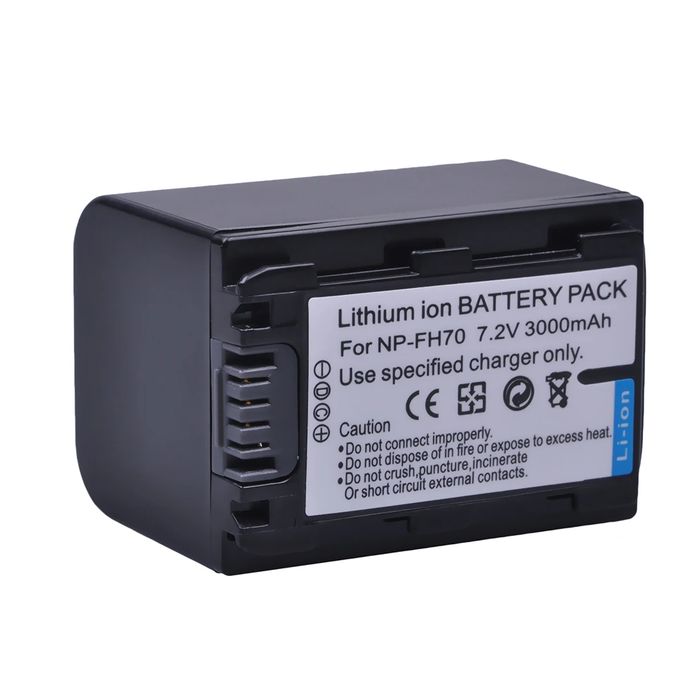 Batmax 1Pc 3000mAh NP-FH70 NP FH70 NPFH70 แบตเตอรี่สำหรับ sony HDR-CX12E,HDR-CX7E,HDR-SR10E, HDR-SR12E/SR11E,HDR-SR5E