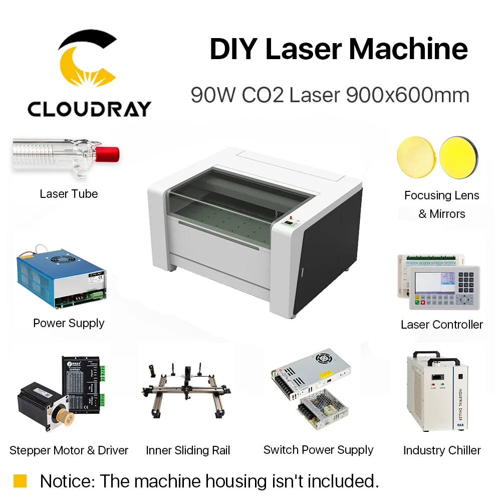 Cloudray DIY Laser Cutting MachineComplete Accessories for 9060 6040 90W RECI W2 Customized CO2 Laser Machine Laser Solution