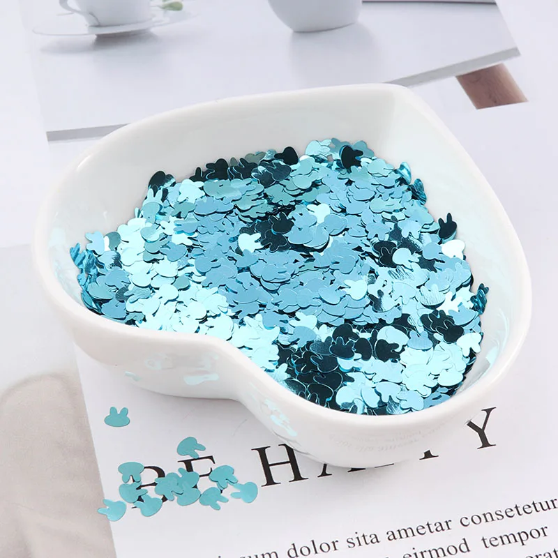 10g/Pack 4mm Rabbit Shape Ultrathin Sequins PET Paillettes for Nails Art manicure/wedding Christmas Decoration Confetti