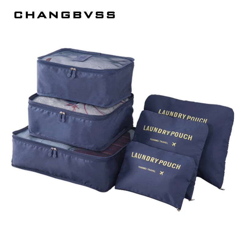 

6 Pcs/Set Women Travel Storage Bag Luggage Clothes Tidy Organizer Portable Pouch Suitcase Underwear Organizer bolsa feminina