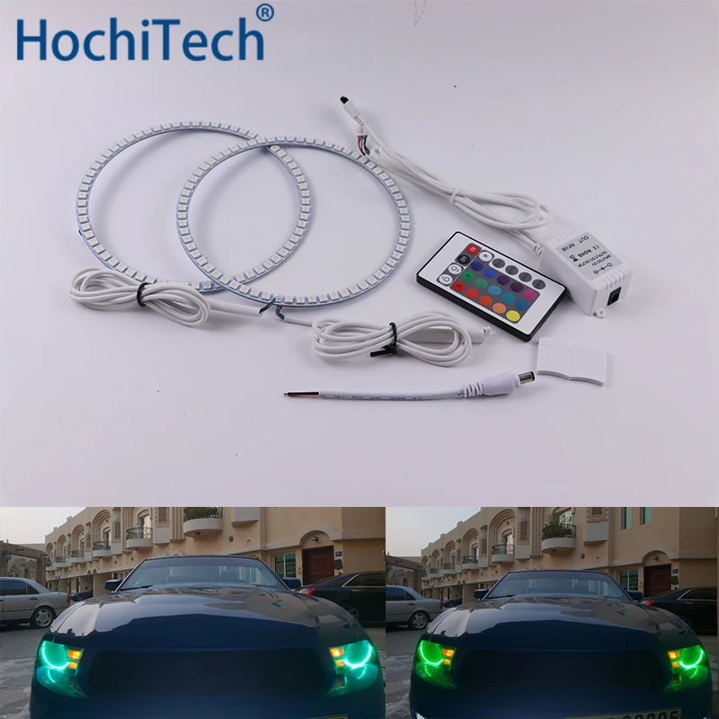 

For Ford mustang 2010 2011 2012 Multi-color Led Angel Eyes Kit RGB Halo Rings Daytime Light DRL