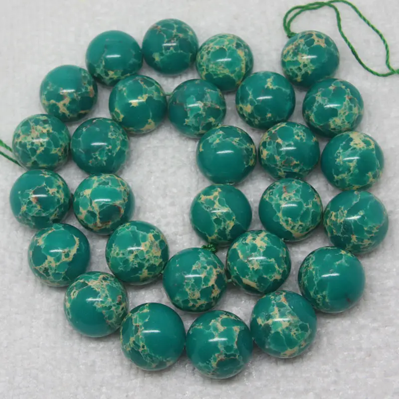 Mini. Order is $7! 6-14mm Green Emperor imperial Jaspers Smooth Round DIY Spacer Beads 15