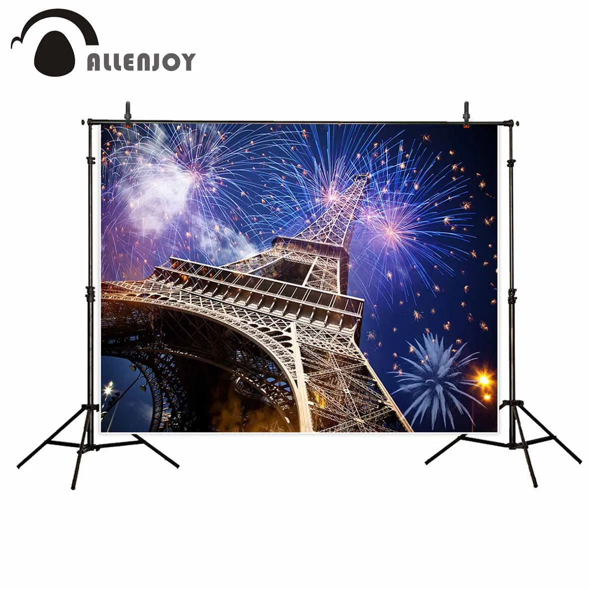 Allenjoy photography backdrop Fireworks Color Eiffel Tower New Year Celebration background new original design for photo studio