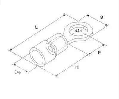 Imagem -02 - Awg 2.54 mm Isolado Anel Terminal Conector Rv3.56 500 Peças Preto 1412