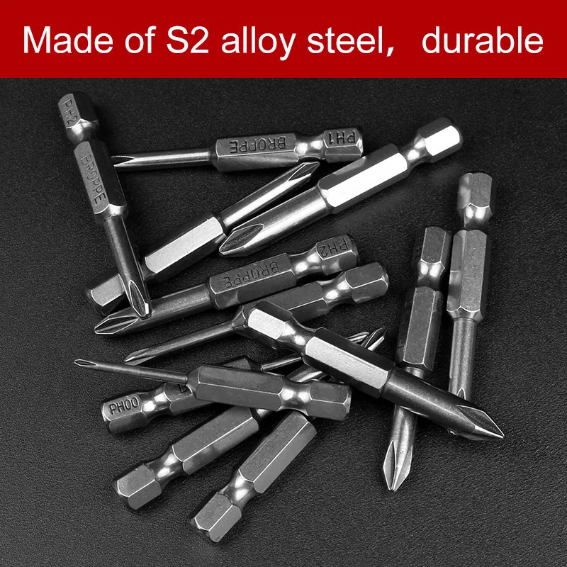 HOEN 13pcs 50mm S2 Steel Cross Head Group Screw Driver Screwdrivers Kit Hand Tools Magnetic Drill Screwdriver Set Bits