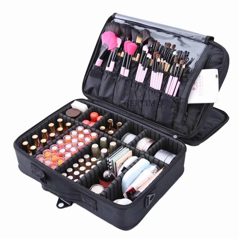 Women\'s Articles Beauty Portable Professional Cosmetics Makeup Organizer Case Storage Bag Travel Box Suitcases Manicure Case