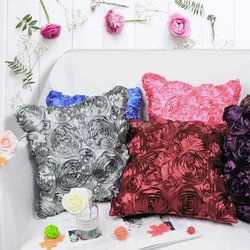 3D Rose Embroidery Cushion Cover 42x42/ 50x50cm Throw Pillow Case Valentine Day Gift For Home Decor HT-PSEC-02